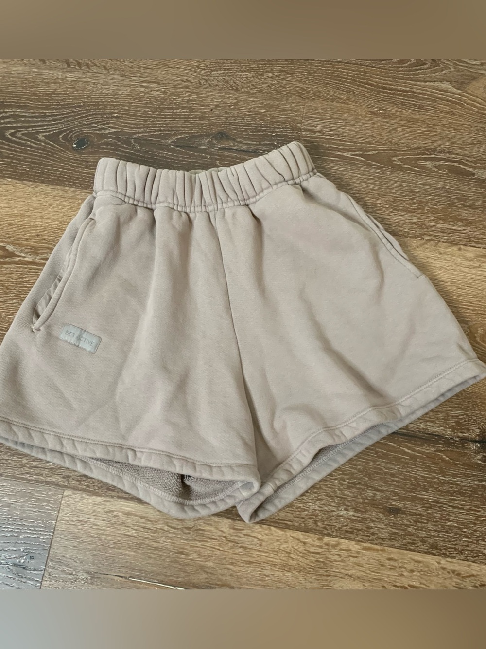 Set active Womens brown cotton sweatshorts high rise XS